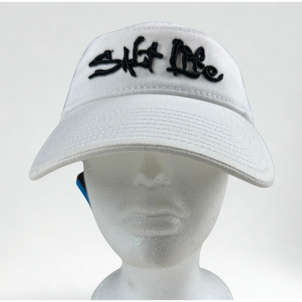 Salt Life Visor Hat Unisex OSFA White‎ Black Embroidered Logo SLM215 Fishing NWT
